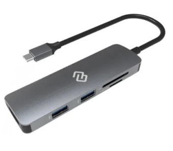 Концентратор USB-C - 5-in-1-multi-port, Digma DS-735UC_G, серый