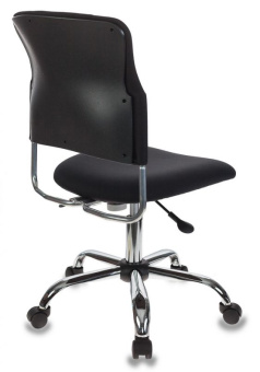 Кресло Бюрократ CH-322SXN (ткань, поддержка спины, без мех. качания, крест. металл, до 120 кг) Черный