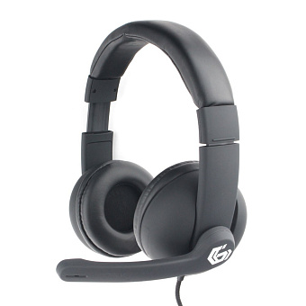 Наушники проводные Gembird MHS-G220, регулятор громкости, кабель 2.0м, soft touch, черный
