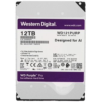 Жесткий диск SATA 12Tb WD Purple Pro 7200rpm 256Mb SATA-3