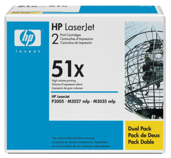 Картридж лазерный HP 51X (Q7551XD) для HP P3005/M3027mfp/M3035mfp, 2 шт. в упаковке