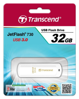 Флешка 32Gb Transcend JetFlash 730 USB 3.0 белый