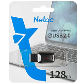 Флешка 128Gb Netac U197 USB2.0 пластиковая, черная
