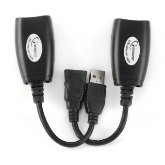 Кабель-переходник (адаптер) USB-A (m) + USB-A (f)  --  RJ45, Cablexpert UAE-30M
