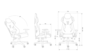 Кресло Cactus CS-CHR-090BLR (высокая спинка, регулировка подлокотников) Черно-Красное
