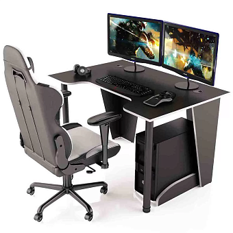 Стол компьютерный MaDXRacer XBASIC XG12 "1200х800х750" черный, кромка белая