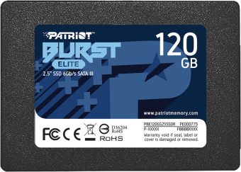 Накопитель SSD SATA .120Gb Patriot Burst Elite (SATA3, 450/320 Мбайт/сек)