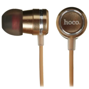Наушники проводные HOCO M16 (микрофон, вставные) золотой