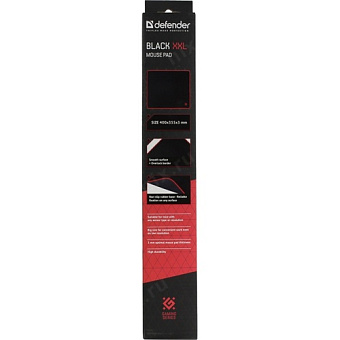 Коврик для мыши Defender Black XXL (400x355x3мм, ткань, резина)