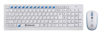 Комплект беспроводной (клавиатура+мышь) Defender Skyline 895 Wireless White