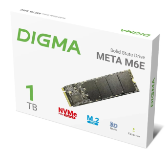 Накопитель SSD M.2 1Tb Digma Meta M6E (PCI-E 4.0 x4, 5000/4600 Мбайт/сек)