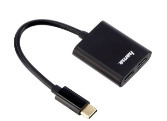 Концентратор USB-C - 2-port USB-C, Hama H-135749, черный