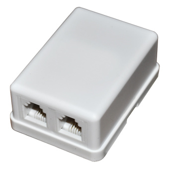 Розетка 2 port RJ-12 6P4C (внешняя телефонная, двойная)