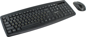 Комплект беспроводной (клавиатура+мышь) Gembird KBS-8000 Wireless (жёлтая кириллица, до 10 м) USB черный