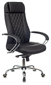 Кресло Бюрократ CH-609SL/ECO (эко.кожа, синхромеханизм качания, крест. металл хром, до 120 кг) Черный