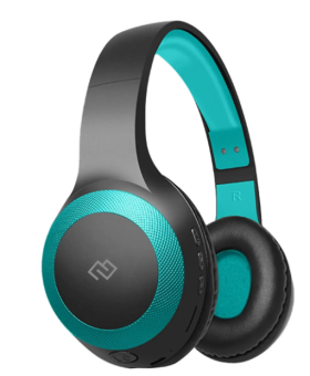 Наушники беспроводные Digma BT-15 Bluetooth, черный/голубой