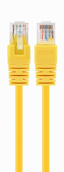 Кабель патч-корд .Patch cord кат.5e  1.0м, Cablexpert, многожильный, желтый