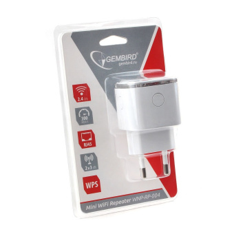 Ретранслятор Wi-Fi сигнала Gembird WNP-RP-004 2.4 ГГц, 300 Мбит, белый