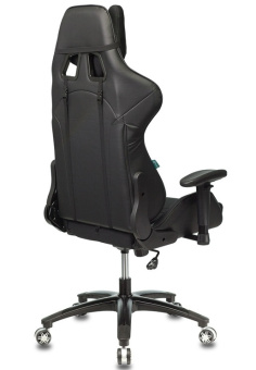 Кресло Zombie VIKING 4 AERO (текстиль/эко.кожа, мех. качания, крест. пластик, до 120 кг) Черый