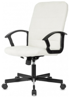 Кресло Бюрократ Triest Fabric (ткань, мех. качания, крест. металл, до 120 кг) молочный