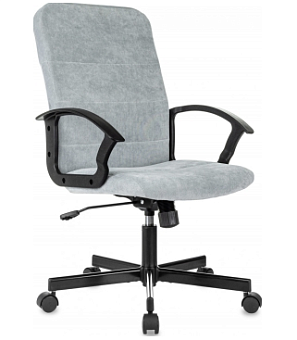 Кресло Бюрократ Triest Fabric (ткань, мех. качания, крест. металл, до 120 кг) серо-голубой