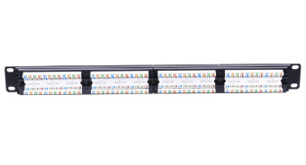 Патч-панель 24 port UTP 5e, RJ45, 19" 1U, Lanmaster TWT-PP24UTP