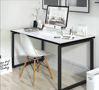 Стол компьютерный MaDXRacer KING LK14 "1420х820х750" белый, черная кромка