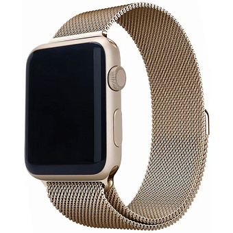 Ремешок Gurdini Milanese Loop Apple Watch 38/40/41mm Champagne Gold (бежевый)