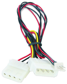 Кабель-удлинитель MOLEX (m) --> MOLEX (f) + 3 pin, 15см Cablexpert (для вентилятора 12V)