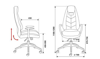 Кресло Бюрократ _ZEN кожа крестов. алюминий, черный