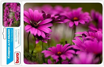 Коврик для мыши BURO [BU-M20045] Цветы, 230x180x2мм, губчатая резина, нескользящая основа