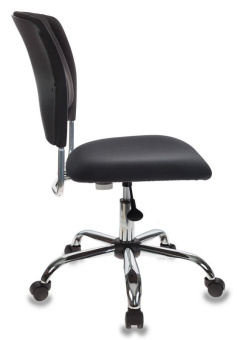 Кресло Бюрократ CH-322SXN (ткань, поддержка спины, без мех. качания, крест. металл, до 120 кг) Черный