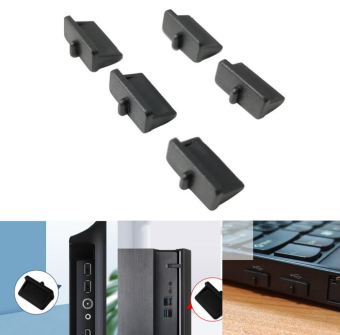 Аксессуар Силиконовые пылезащитные заглушки для Micro-USB портов (компл. 10 шт) темные