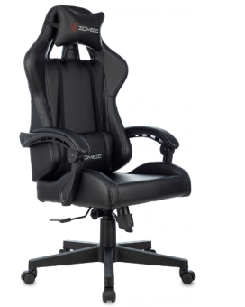 Кресло Zombie GAME TETRA (экокожа, пластиковая крестовина, до 120кг) Черный