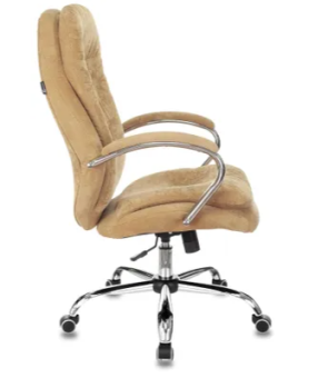 Кресло Бюрократ T-9950SL (вельветовая ткань Fabric, мех. качания, крест. металл хром) Горчичный
