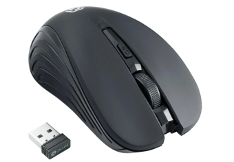 Мышь беспроводная Оклик 545MW черный/синий