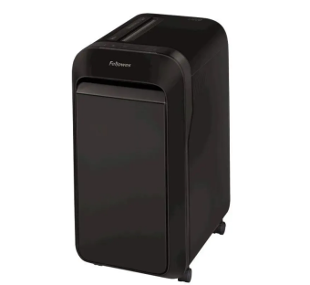 Уничтожитель бумаги Fellowes PowerShred LX220 черный (секр.P-4) фрагменты 20 лист. 30 лтр. скрепки скобы пл.карты