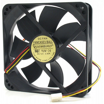 Вентилятор для корпуса 120mm Gembird FANCASE3/BALL (3pin, 120x120x25мм, 26дБ, 2500об/мин, подшипник)