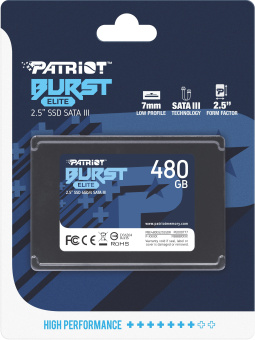 Накопитель SSD SATA .480Gb Patriot Burst Elite (SATA3, 450/320 Мбайт/сек)
