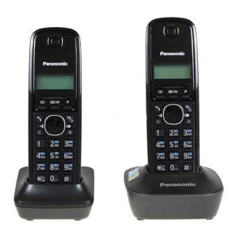 Радиотелефон Panasonic DECT KX-TG 1612 RUH (АОН, +доп. трубка, темно серый)