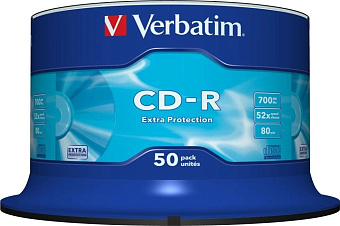 Диск CD-R 700 Mb Verbatim 52x Cake Box (50шт.)
