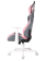 Кресло Knight Catzy (экокожа, мех. качания, крестов. пластик, до 120 кг) серый/розовый