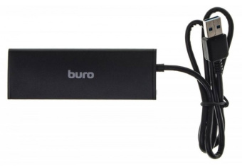 Концентратор USB-A - 4-port USB3.0, BURO BU-HUB4-0.5-U3.0, черный