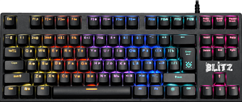 Клавиатура проводная Defender Blitz GK-240L Rainbow черный