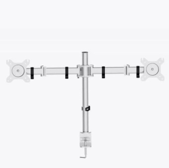 Крепление для монитора Cactus CS-VM-D29-AL серебристый 13"-27" макс.8кг настольный поворот и наклон (на 2 монитора)