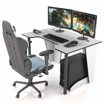 Стол компьютерный MaDXRacer XBASIC XG12 "1200х800х750" белый, кромка черная