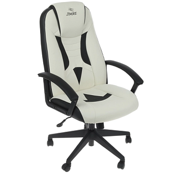 Кресло Zombie 8 (эко.кожа, мех. качания, крест. пластик, до 120 кг) Белый/черный