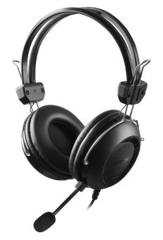 Наушники проводные A4Tech HU-35 (микрофон, 20 - 20 000 Гц, 102 дБ, 2.0м, USB) черный