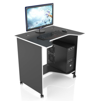 Стол компьютерный MaDXRacer XMINI XG08 "800х650х750" черный, кромка белая