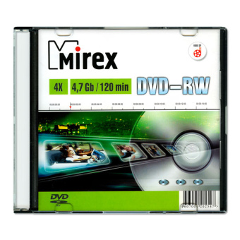 Диск DVD-RW 4,7Gb Mirex 4x Slim Case